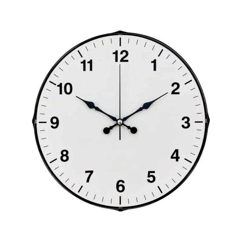 Bombeli Camlı Beyaz Plastik Duvar Saati 35 cm · Model BM-3542