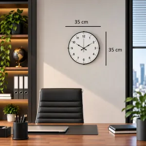 Bombeli Camlı Beyaz Plastik Duvar Saati 35 cm · Model BM-3542