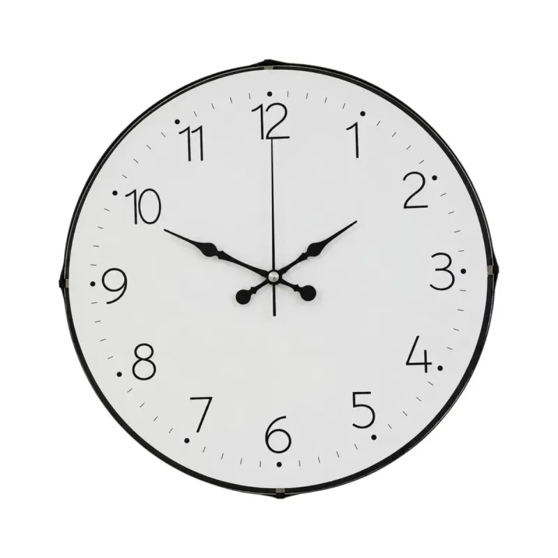 Bombeli Camlı Beyaz Plastik Duvar Saati 35 cm · Model BM-3504
