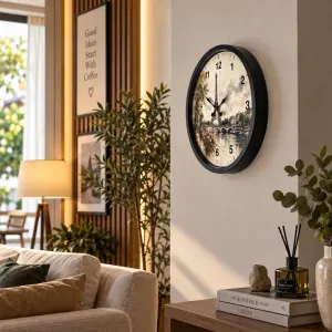Roma Rakamlı Siyah Plastik Duvar Saati 36 cm · Model PP-36104B