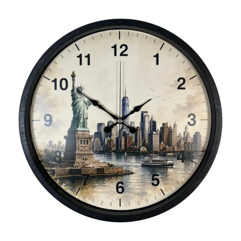 Siyah Plastik Duvar Saati 36 cm · Model PP-36105B