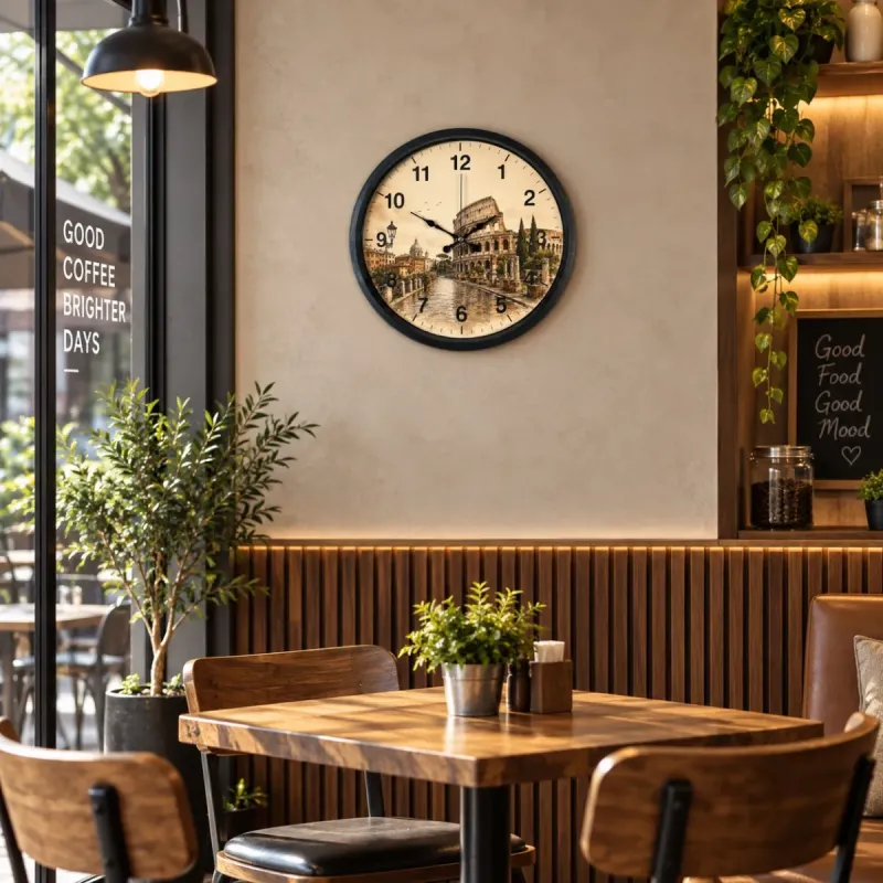 Roma Rakamlı Siyah Plastik Duvar Saati 36 cm · Model PP-36106B