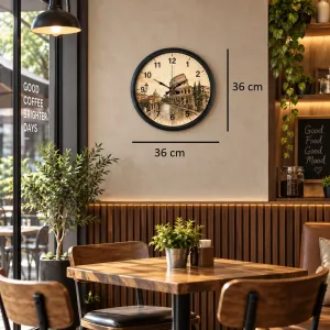 Roma Rakamlı Siyah Plastik Duvar Saati 36 cm · Model PP-36106B