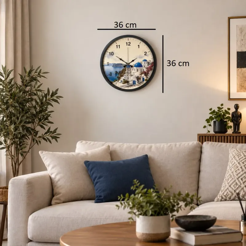 Siyah Plastik Duvar Saati 36 cm · Model PP-36108B