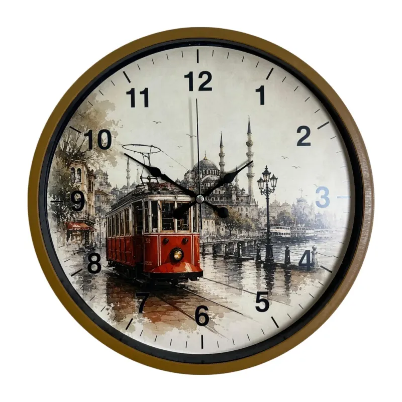 Kahverengi Plastik Duvar Saati 36 cm · Model PP-36101I