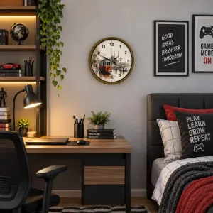 Kahverengi Plastik Duvar Saati 36 cm · Model PP-36101I