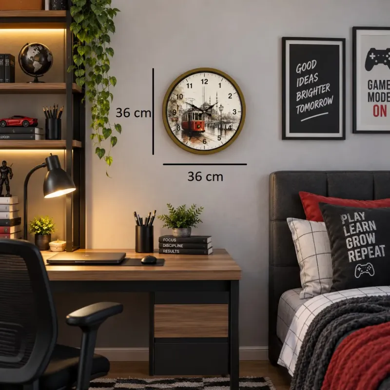 Kahverengi Plastik Duvar Saati 36 cm · Model PP-36101I