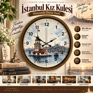 Kahverengi Plastik Duvar Saati 36 cm · Model PP-36102I