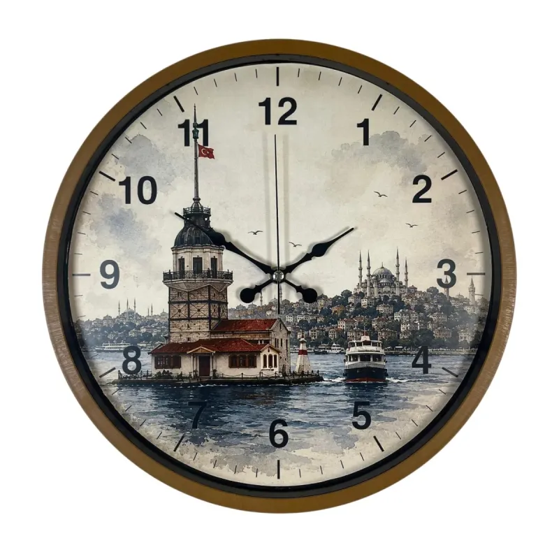Kahverengi Plastik Duvar Saati 36 cm · Model PP-36102I