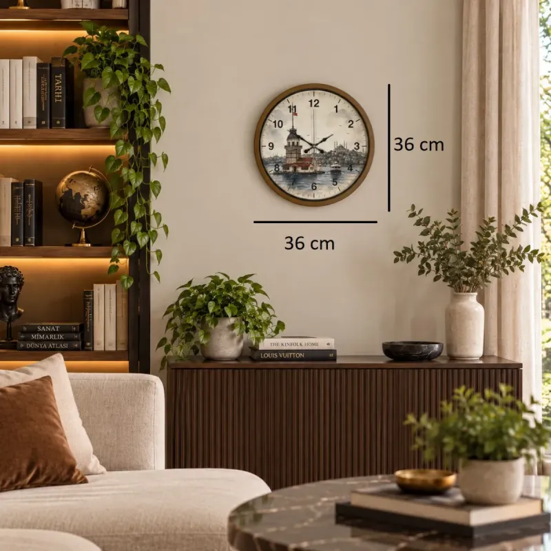 Kahverengi Plastik Duvar Saati 36 cm · Model PP-36102I