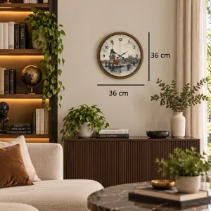 Kahverengi Plastik Duvar Saati 36 cm · Model PP-36102I