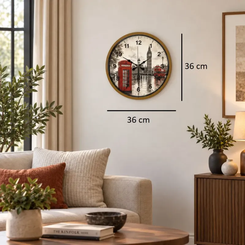 Kahverengi Plastik Duvar Saati 36 cm · Model PP-36103I