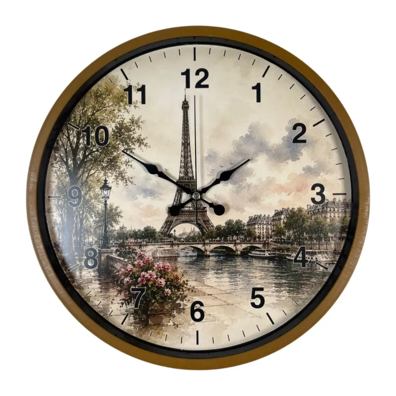 Kahverengi Plastik Duvar Saati 36 cm · Model PP-36104I