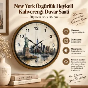 Kahverengi Plastik Duvar Saati 36 cm · Model PP-36105I