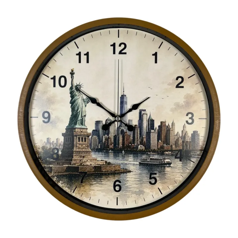 Kahverengi Plastik Duvar Saati 36 cm · Model PP-36105I