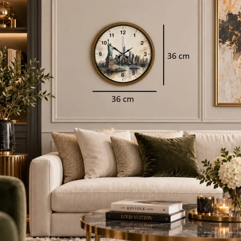 Kahverengi Plastik Duvar Saati 36 cm · Model PP-36105I