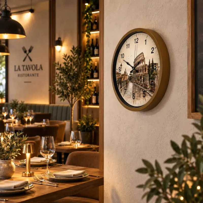 Roma Rakamlı Kahverengi Plastik Duvar Saati 36 cm · Model PP-36106I