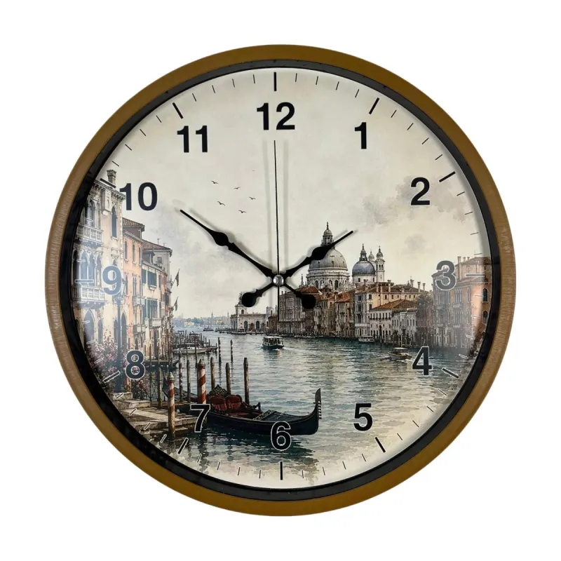 Kahverengi Plastik Duvar Saati 36 cm · Model PP-36107I