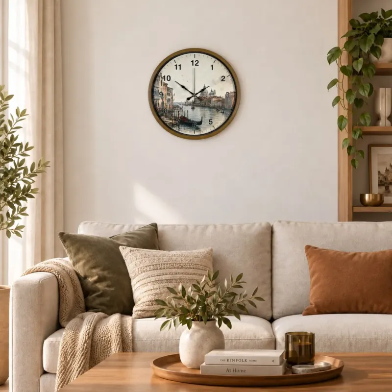 Kahverengi Plastik Duvar Saati 36 cm · Model PP-36107I