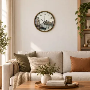 Kahverengi Plastik Duvar Saati 36 cm · Model PP-36107I