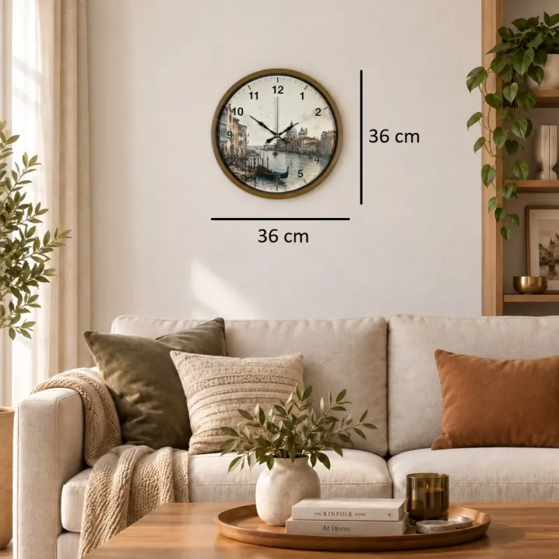 Kahverengi Plastik Duvar Saati 36 cm · Model PP-36107I