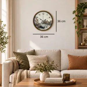 Kahverengi Plastik Duvar Saati 36 cm · Model PP-36107I