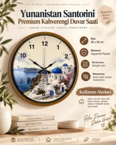 Kahverengi Plastik Duvar Saati 36 cm · Model PP-36108I