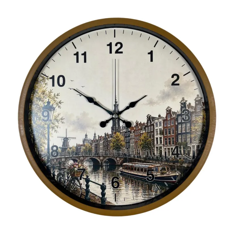 Kahverengi Plastik Duvar Saati 36 cm · Model PP-36109I