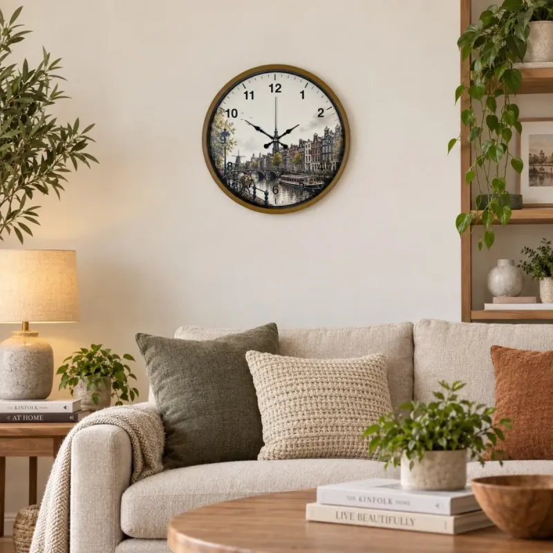 Kahverengi Plastik Duvar Saati 36 cm · Model PP-36109I