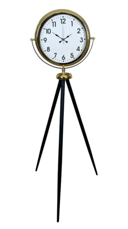 Gold Metal Ayaklı Tripod Saat 150 x 45 cm · Model AS-4001G