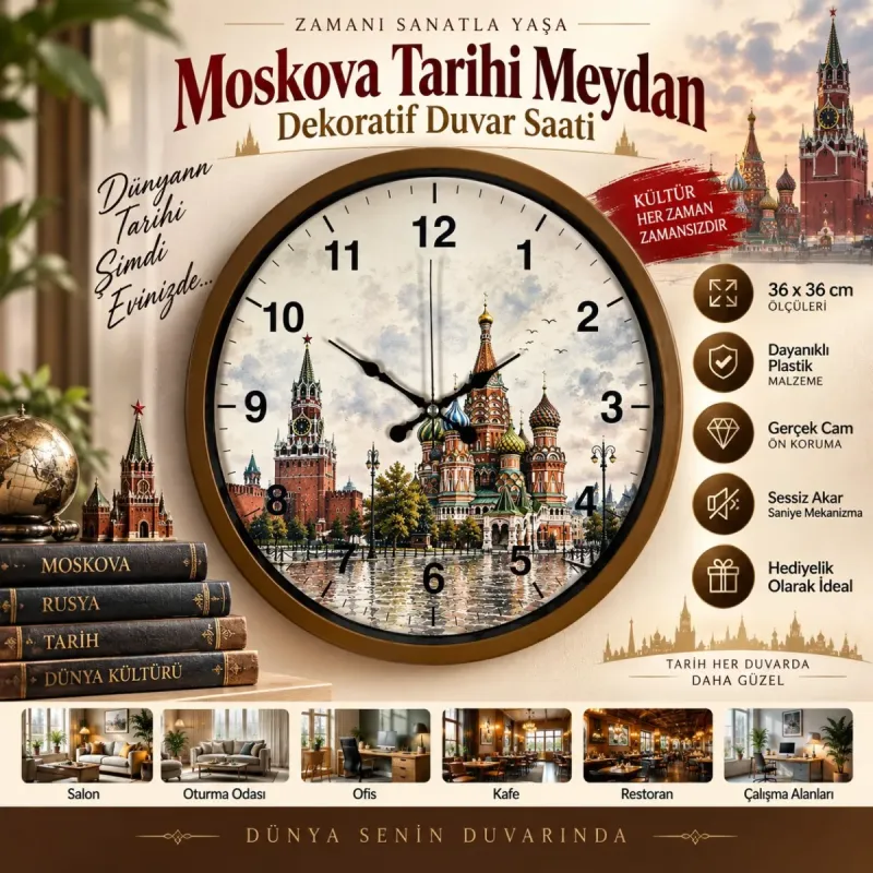 Kahverengi Plastik Duvar Saati 36 cm · Model PP-36110I