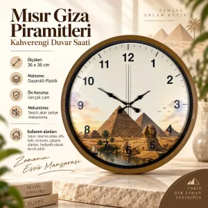 Kahverengi Plastik Duvar Saati 36 cm · Model PP-36111I