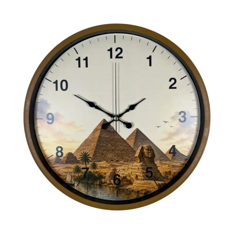 Kahverengi Plastik Duvar Saati 36 cm · Model PP-36111I