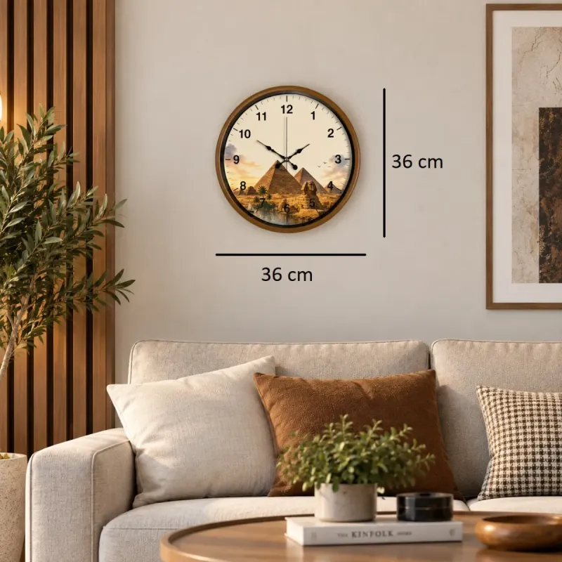 Kahverengi Plastik Duvar Saati 36 cm · Model PP-36111I