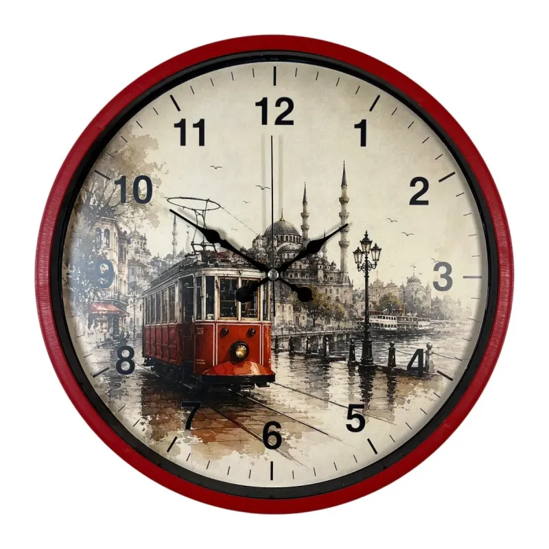 Kırmızı Plastik Duvar Saati 36 cm · Model PP-36101R