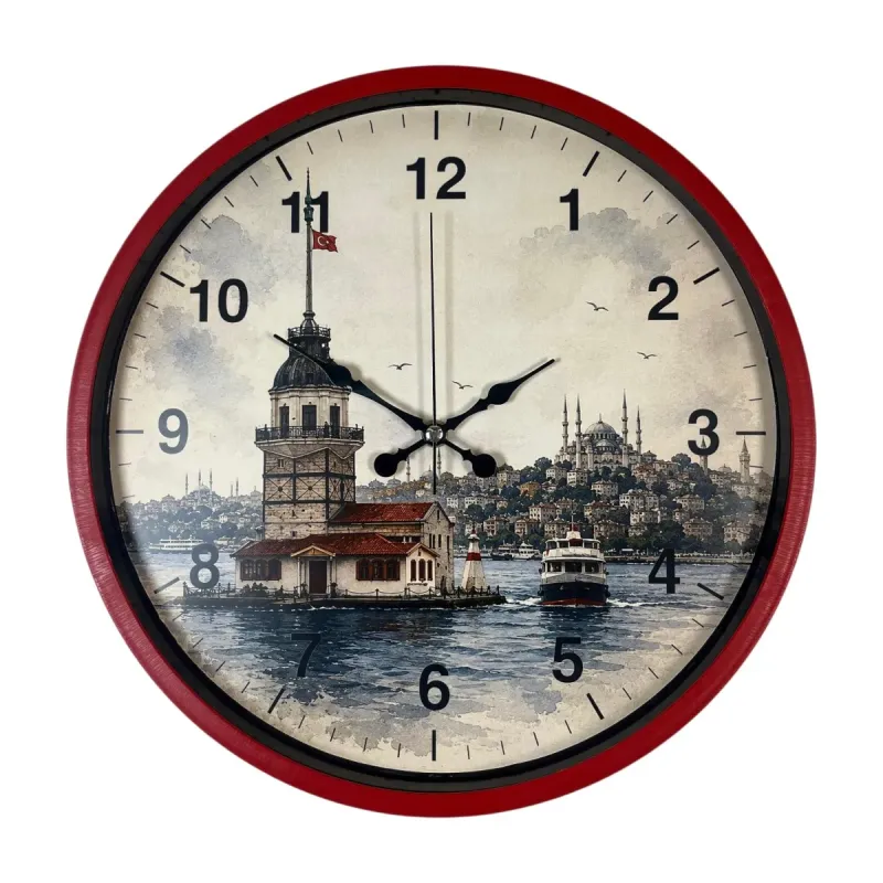 Kırmızı Plastik Duvar Saati 36 cm · Model PP-36102R