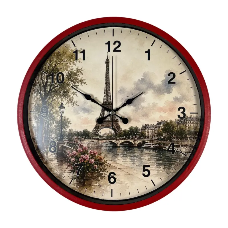 Kırmızı Plastik Duvar Saati 36 cm · Model PP-36104R