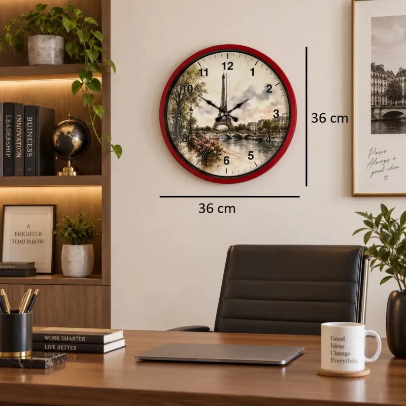 Kırmızı Plastik Duvar Saati 36 cm · Model PP-36104R