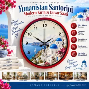 Kırmızı Plastik Duvar Saati 36 cm · Model PP-36108R