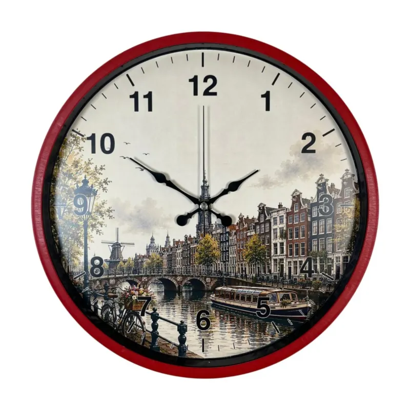 Kırmızı Plastik Duvar Saati 36 cm · Model PP-36109R