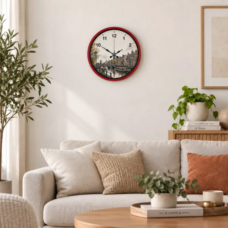 Kırmızı Plastik Duvar Saati 36 cm · Model PP-36109R