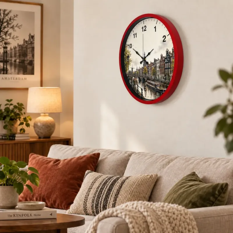 Kırmızı Plastik Duvar Saati 36 cm · Model PP-36109R