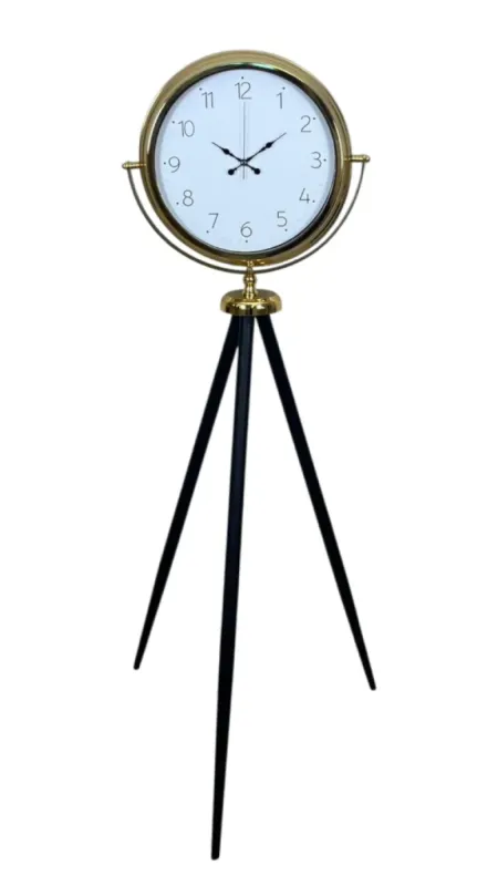 Gold Metal Ayaklı Tripod Saat 150 x 45 cm · Model AS-4004G