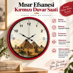 Kırmızı Plastik Duvar Saati 36 cm · Model PP-36111R