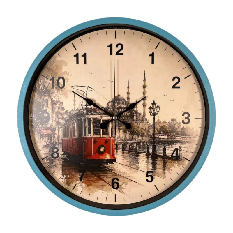 Turkuaz Plastik Duvar Saati 36 cm · Model PP-36101T