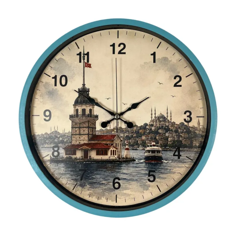 Turkuaz Plastik Duvar Saati 36 cm · Model PP-36102T