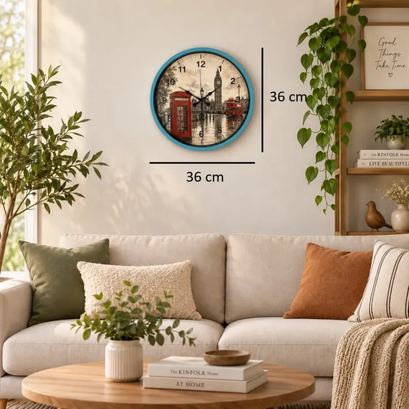 Turkuaz Plastik Duvar Saati 36 cm · Model PP-36103T