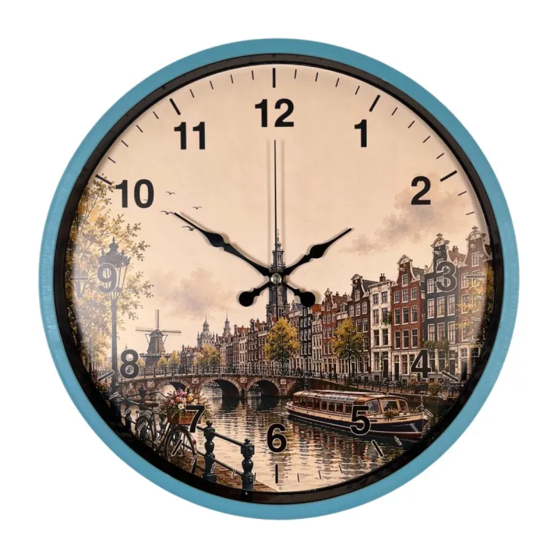 Turkuaz Plastik Duvar Saati 36 cm · Model PP-36109T