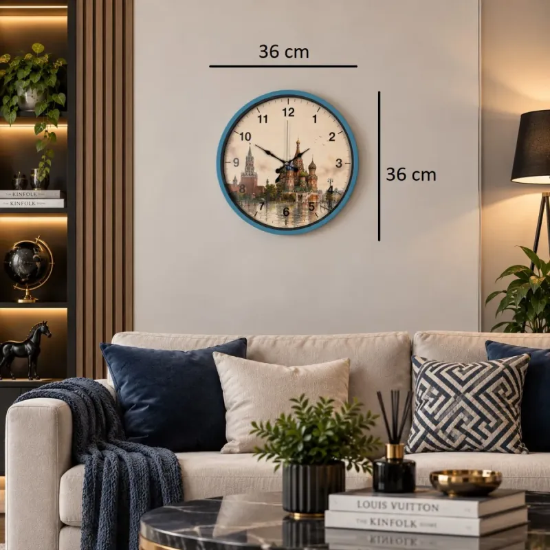 Turkuaz Plastik Duvar Saati 36 cm · Model PP-36110T