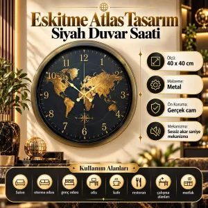 Eskitme Metal Duvar Saati 40 cm · Model 40123E